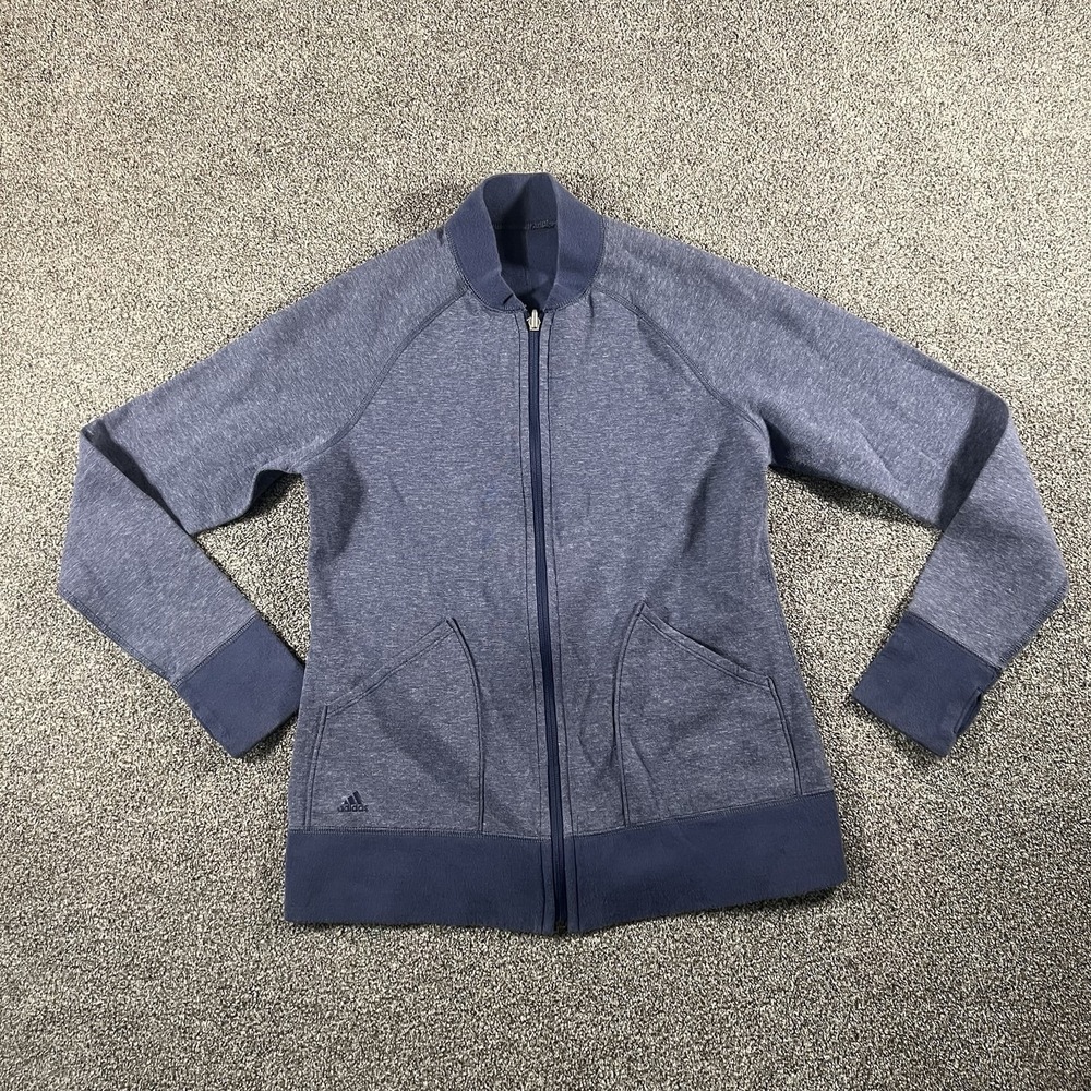 Adidas Women’s Full Zip Track Jacket Blue Heather Athletic Activewear Size M